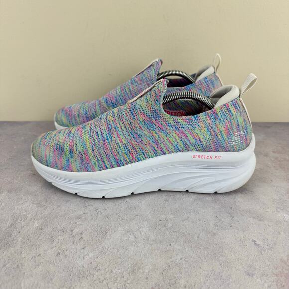 Skechers D'Lux Walker Rainbow Walking Shoes Slip On 149367 Womens Size 8.5 - Picture 2 of 12